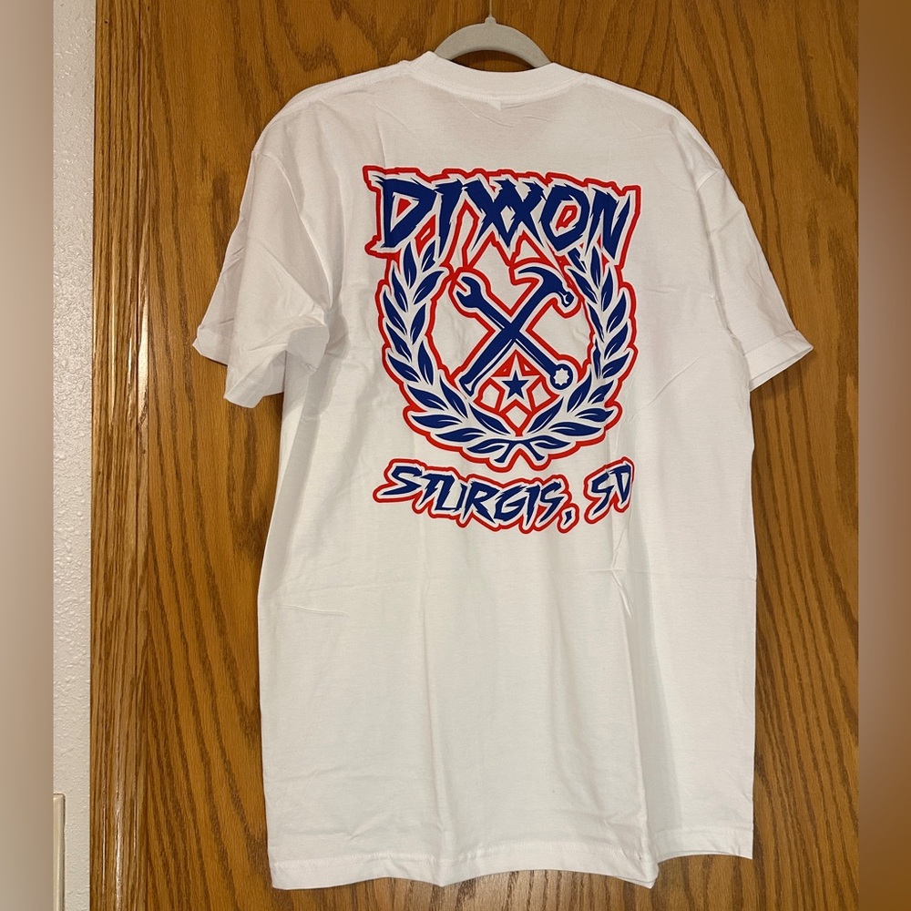 DIXXON White Sturgis USA Sketchy Crest Short Sleeve Tee - NWOT - Size L